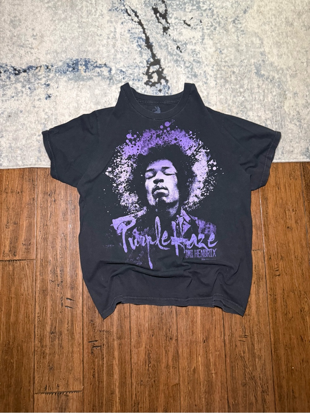 Jimi Hendrix Purple Haze Graphic Band T-Shirt Black Size L